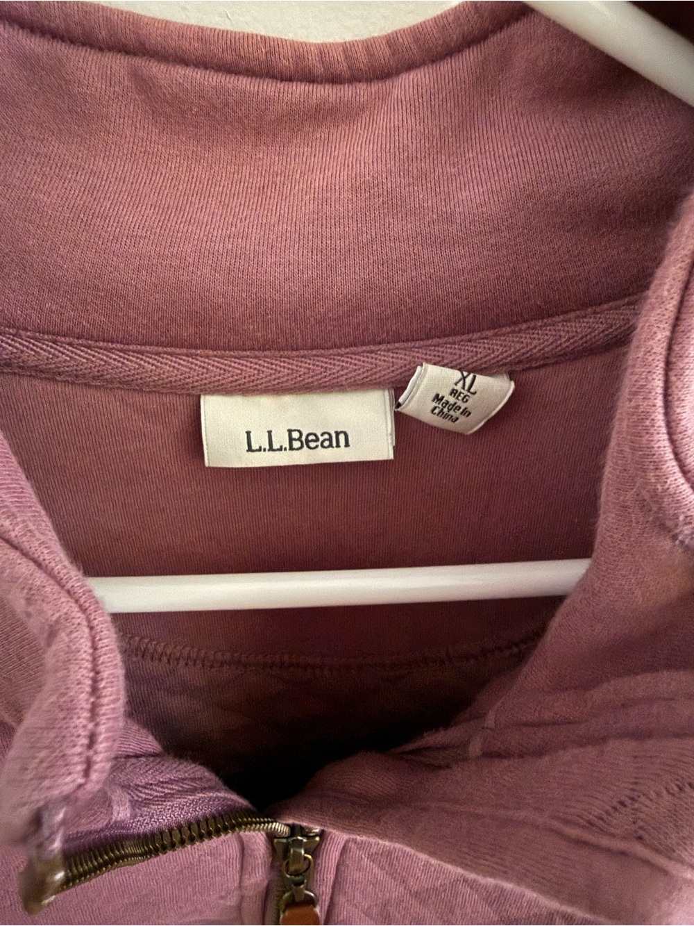 L.L. Bean Quilted Half-Zip Pullover - Mauve - Picture 3 of 3